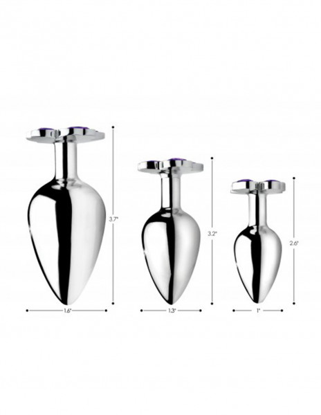 Violet Flower Gem Anal Plug Set