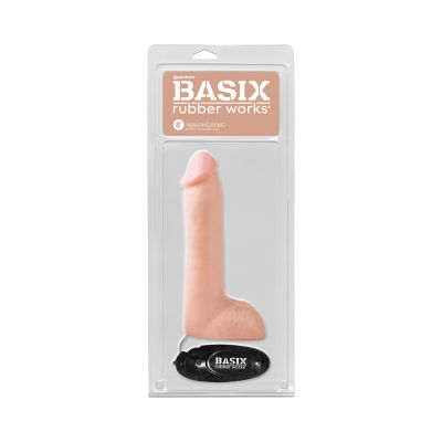 Basix Rubber Works 8in Vibrating Dong Flesh