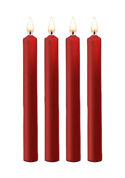 Teasing Wax Candles Large - Red - 4-Pack