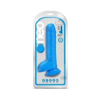 Neo Dual Density Dildo 9 In Neon Blue