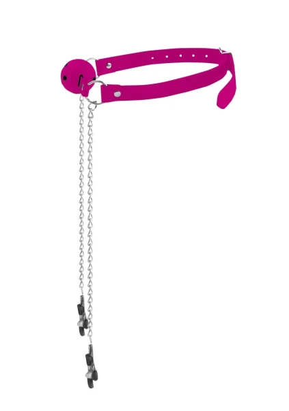 Ball Gag With Nipple Clamps Pink