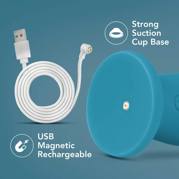Impressions Miami Rechargeable Waterproof Silicone G-Spot Suction Cup Vibrator By Blush - Teal