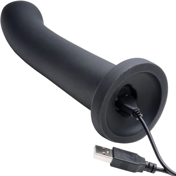 Strap U Secret G 21X Vibrating Rechargeable 7.25" Silicone Dildo With Remote - Black
