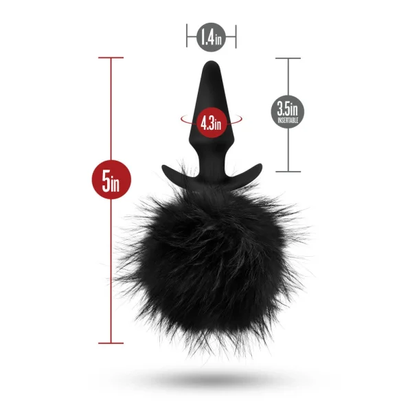 Temptasia Bunny Tail Pom Plug Black