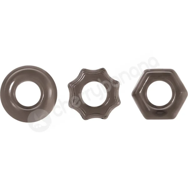 Zero Tolerance Triple Thick Grey Stretchy Cockrings 3pk