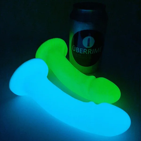 Essential G-Spot Glow-In-The-Dark Silicone Dildo By Uberrime - Glow Blue