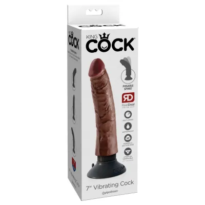King Cock 7 Vibrating Cock Brown