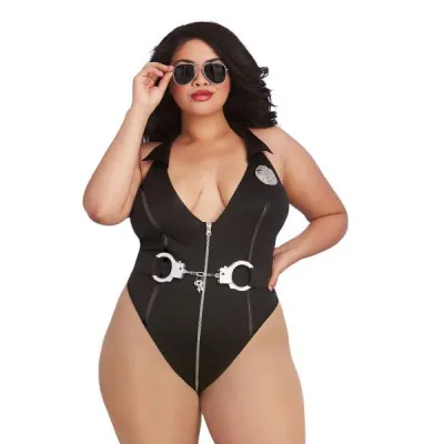 Officer Naughty Cop Costume Black Queen O S