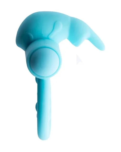 Share Satisfaction Vibrating Rabbit Ring - Aqua