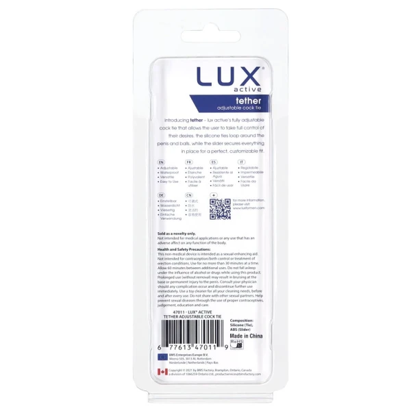 Lux Active Tether Adjustable Cock Tie Silicone Black — image 11 of 11