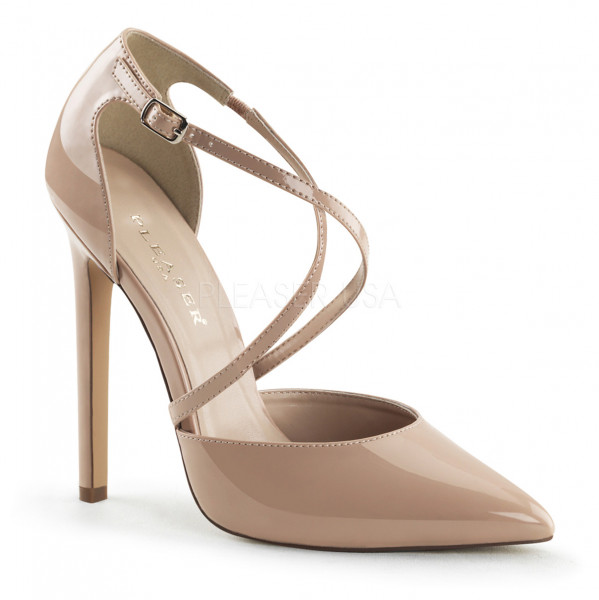 5 inches Heel Criss Cross Strap d\'Orsay Pointed Toe Pump — image 5 of 12