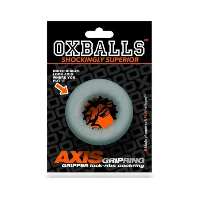 Oxballs Axis Rib Griphold Cockring Clear Ice
