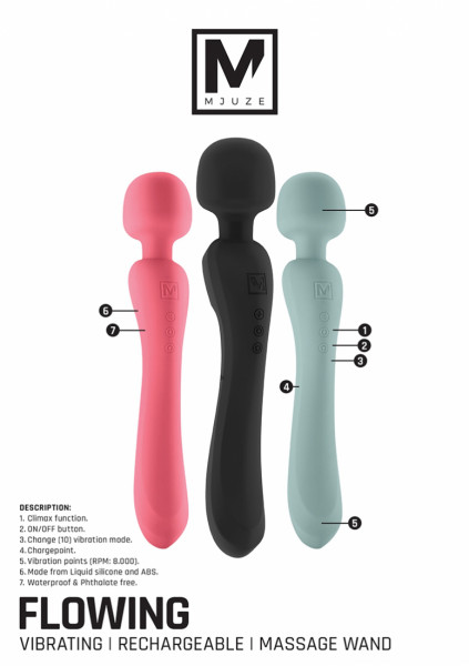 Flowing - Vibrating Massage Wand - Pink - Wand Massager