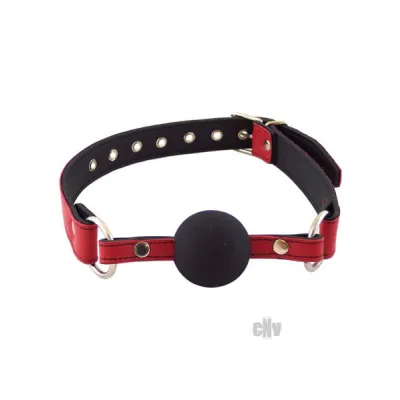 Rouge Leather Ball Gag Red