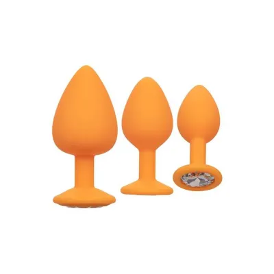 Cheeky Gems Butt Plug Set Orange 2 Inch