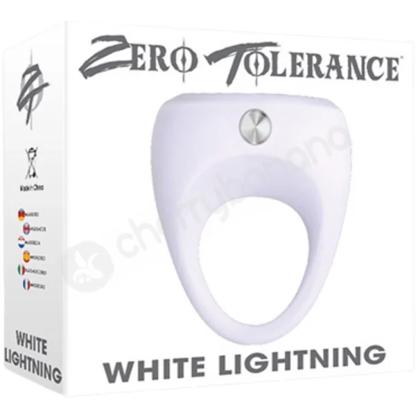 Zero Tolerance White Lightning Silicone 1 Speed Vibrating Cockring
