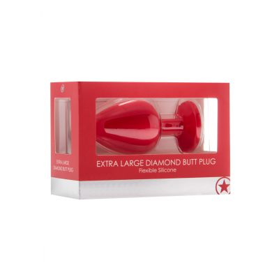 Extra Large Diamond Butt Plug Red Beginner Butt Plug