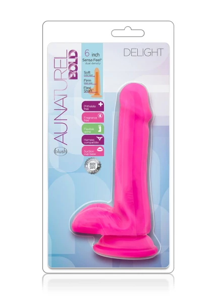 Au Natural - Bold - Delight - 6 Inch Dildo -  Purple