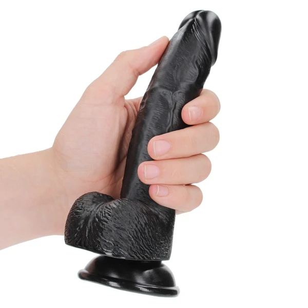 Realrock 7-inch Curved Realistic Dildo with Balls