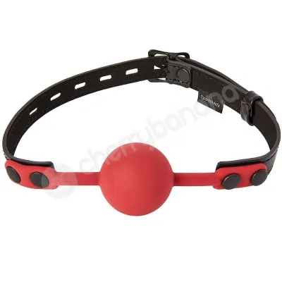 Saffron Silicone Ball Gag With Adjustable Vegan Leather Straps