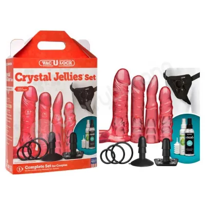 Vac u lock Crystal Jellies Strap On Set