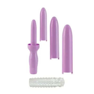 Dr Laura Berman Intimate Basics Dilator Set Purple Dilator with 4 Sizes Sleeve