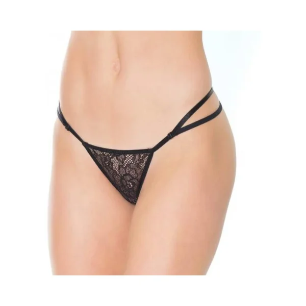 Adjustable G-string Black Os Hanging