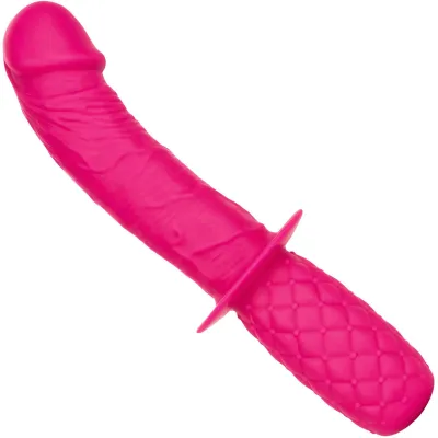 Silicone Grip Thruster G Spot Dildo by CalExotics Pink