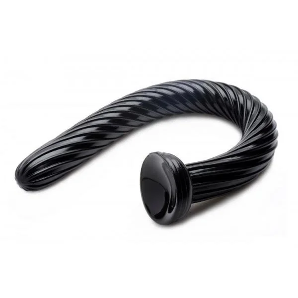 19 Inches Hosed Spiral Anal Snake Black