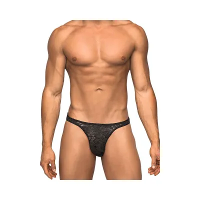 Bong Thong Stretch Lace Black Large XL