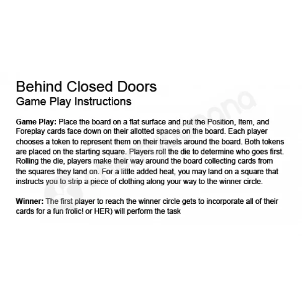 Behind Closed Doors - Board Game for Lovers