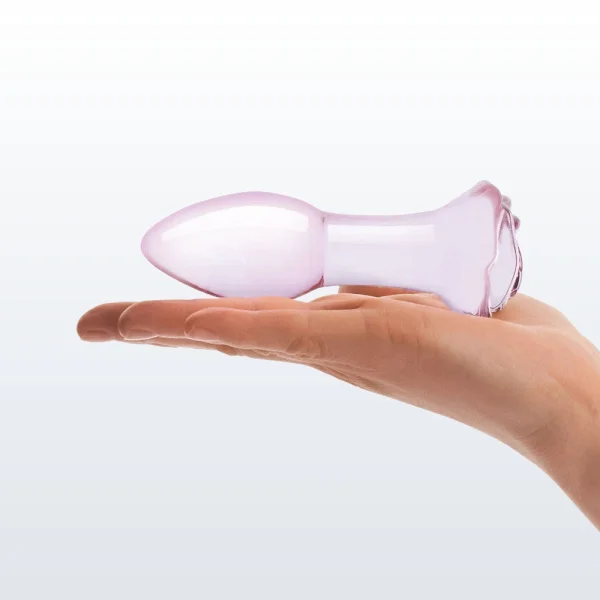Gläs Rosebud Glass Butt Plug - Pink