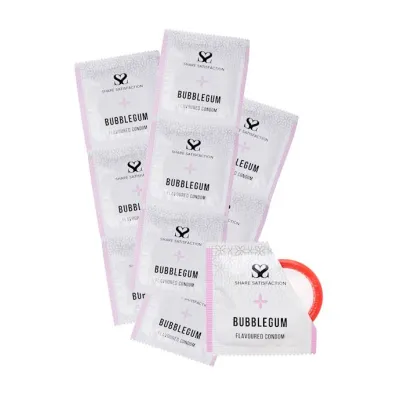 Share Satisfaction Bubblegum Flavoured Condoms 100 Bulk Pack Bubblegum