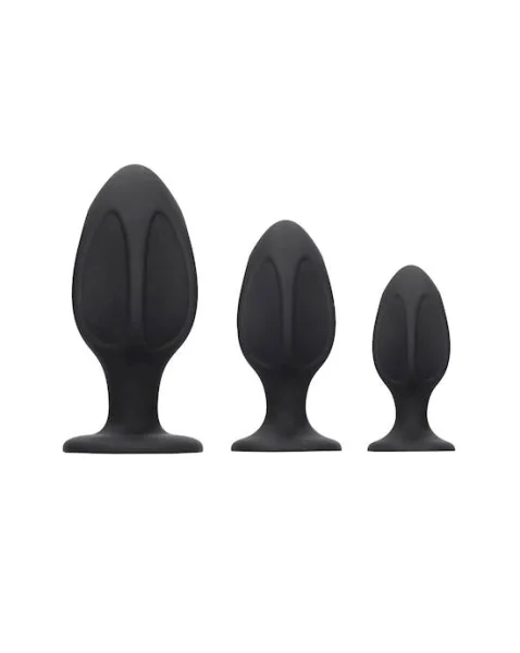 Diamond Shape Butt Plug Set - Black