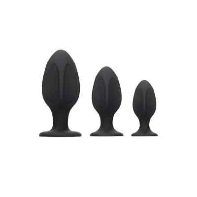 Diamond Shape Butt Plug Set Black