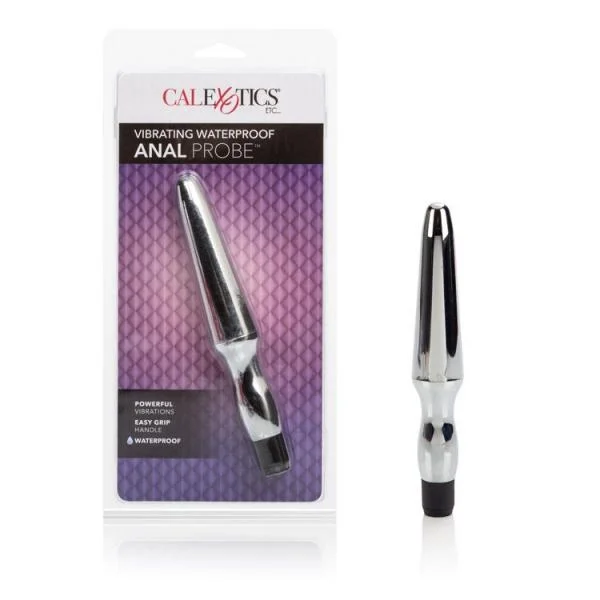 Vibrating Waterproof Anal Probe (Silver)
