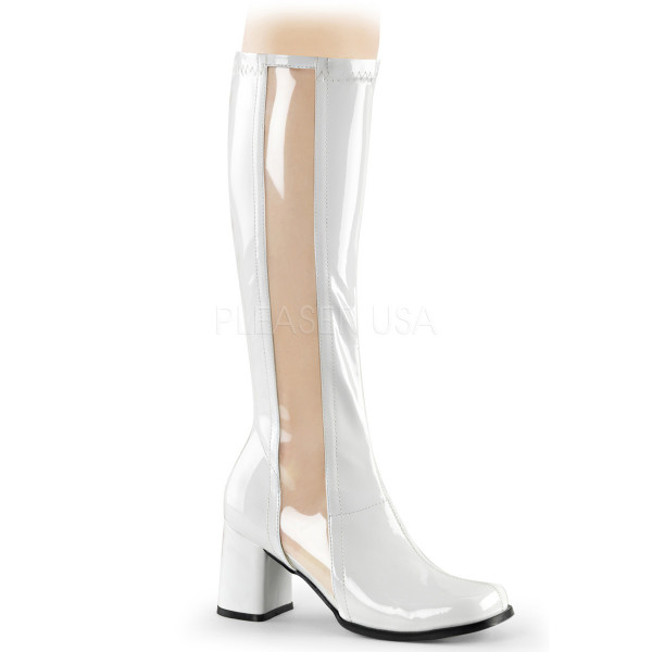 3 inches Block Heel, Gogo Boot, Str. Pat & TPU, Side Zip