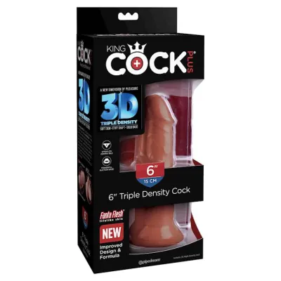 King Cock Plus Triple Density Cock 6 Inch Brown 6 Inch