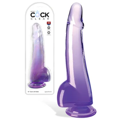 Pipedream King Cock Clear 10 Realistic Dildo with Balls Suction Cup Base