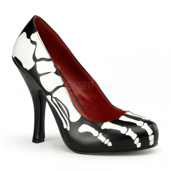 X-RAY-12 - 4 1/2" Heel, 3/4" Hidden P/F Pump W/ X-Ray Skeleton Print