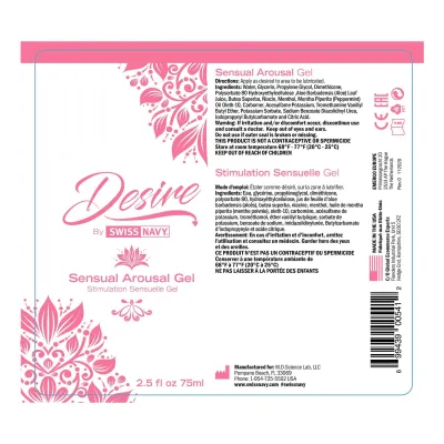 Desire Sensual Arousal Gel 2 5 Fl Oz