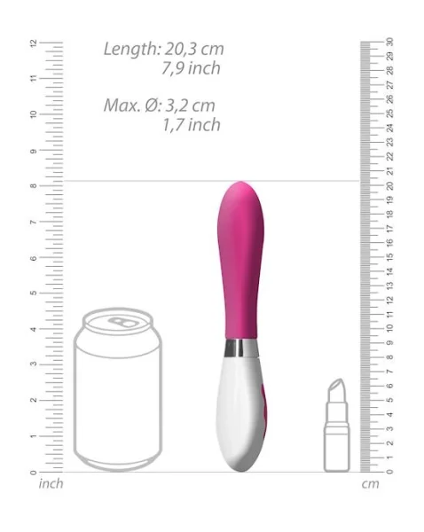 Atlas Rechargeable Vibrator - Pink - 8 Inch