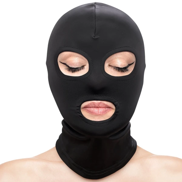 Fetish & Fashion Eyes & Mouth Hood By NS Novelties - Black