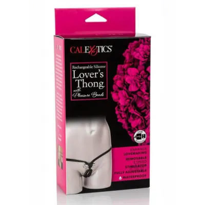 Rechargeable Silicone Lover s Thong W Pleasure Beads