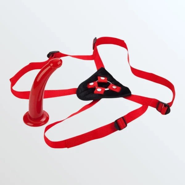 Sophia's Red Rider Strap-On Harness and Dong