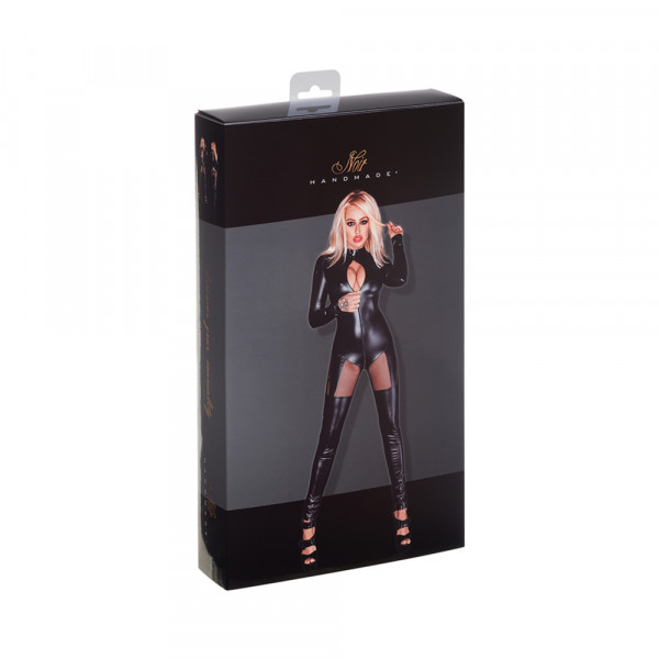 Powerwetlook Overall With Tulle Inserts And 3-way Zipper Large