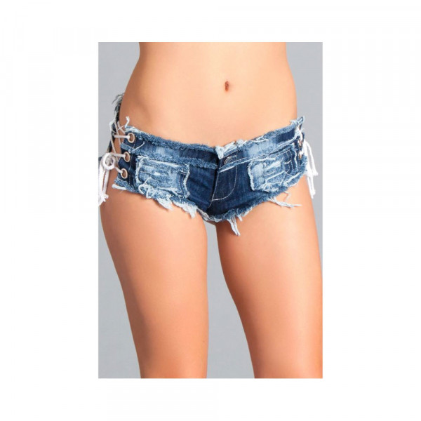 Denim Short W/ Ties Small