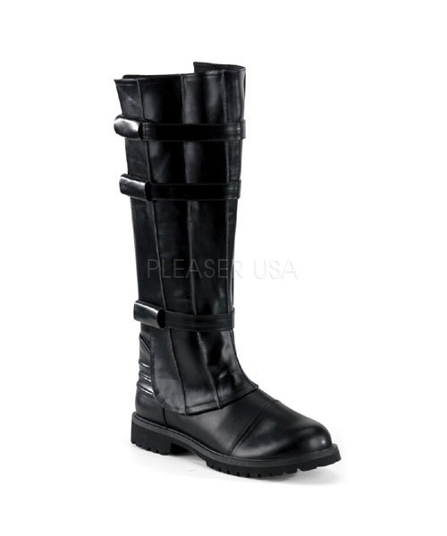 WALKER-130 - Super Hero Blk Pu Men's Knee Boot