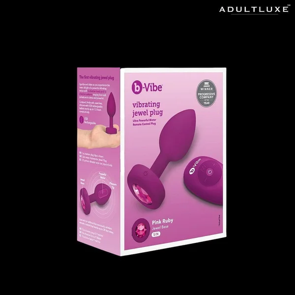 b Vibe Remote Control Vibrating Jewel Butt Plug Pink Ruby — image 3 of 3