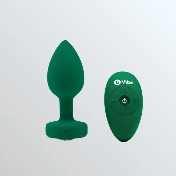 b Vibe Remote Control Vibrating Jewel Butt Plug Emerald — image 11 of 13